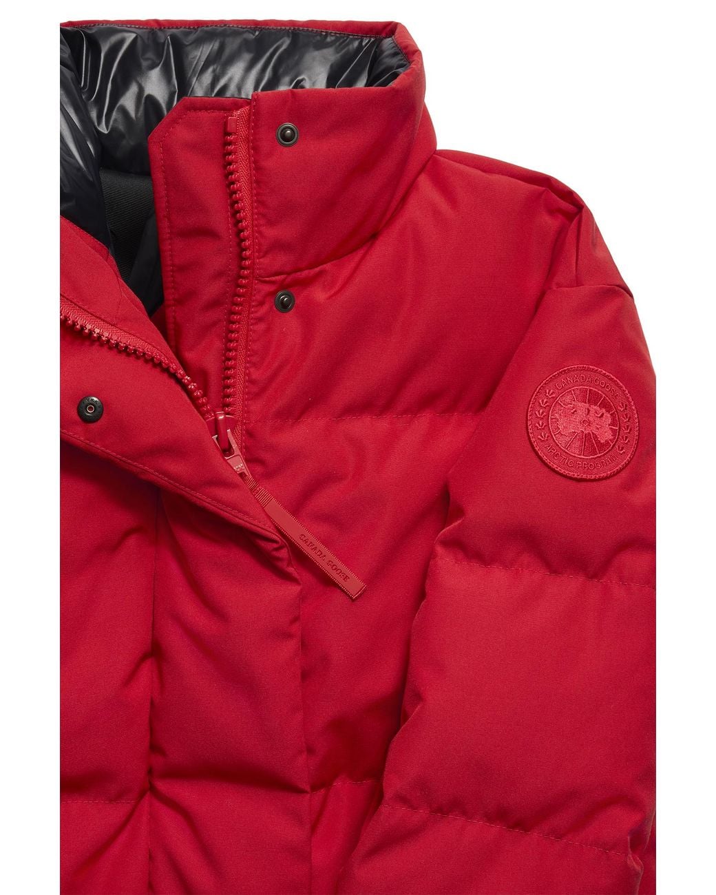 Canada Goose Red Grandview Cropped Jacket Tonal Disc