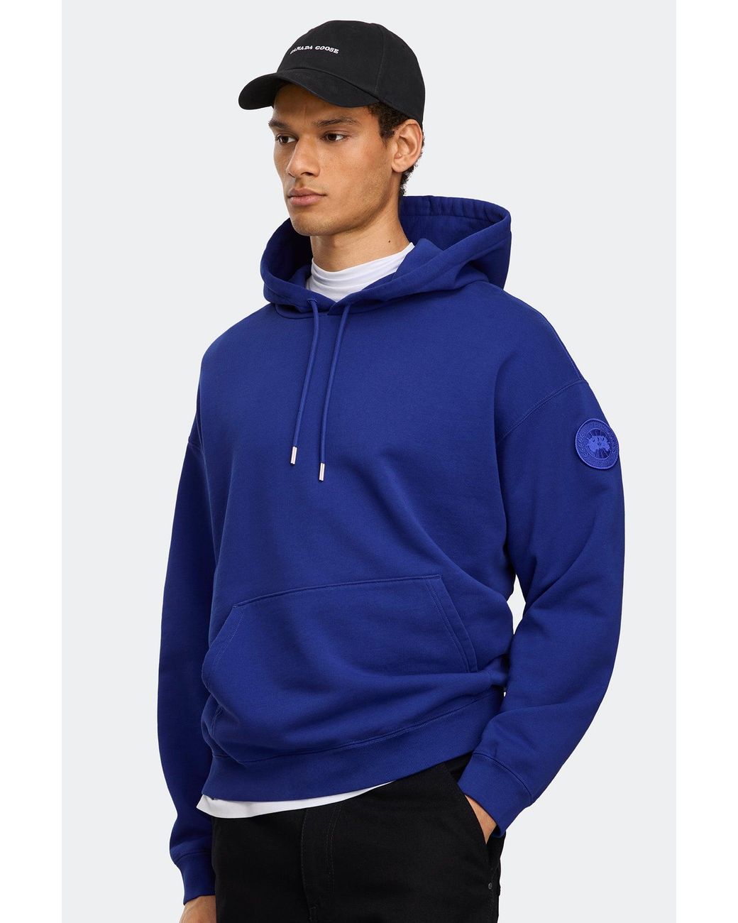 Canada Goose Blue Rove Hoodie Tonal Disc for men