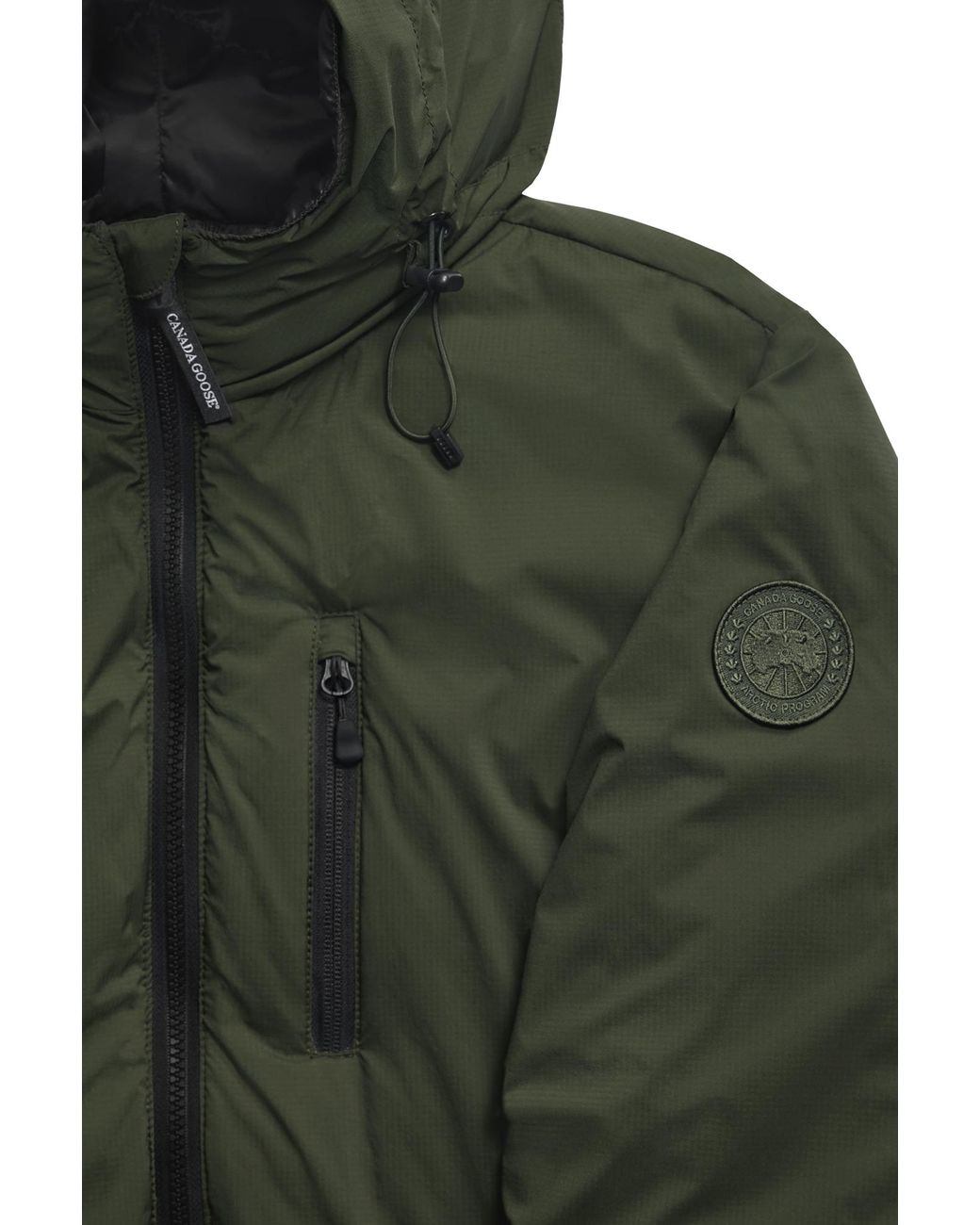 Canada Goose Green Lodge Hoodie Tonal Disc for men
