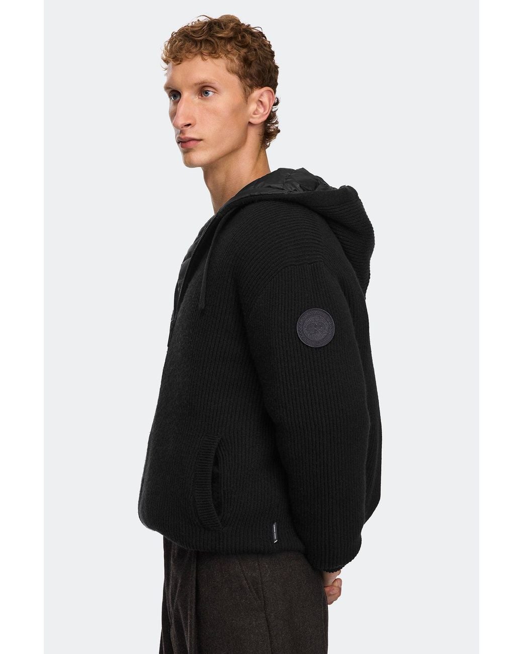 Canada Goose Black Hybridge Hunter Full Zip Hoodie for men