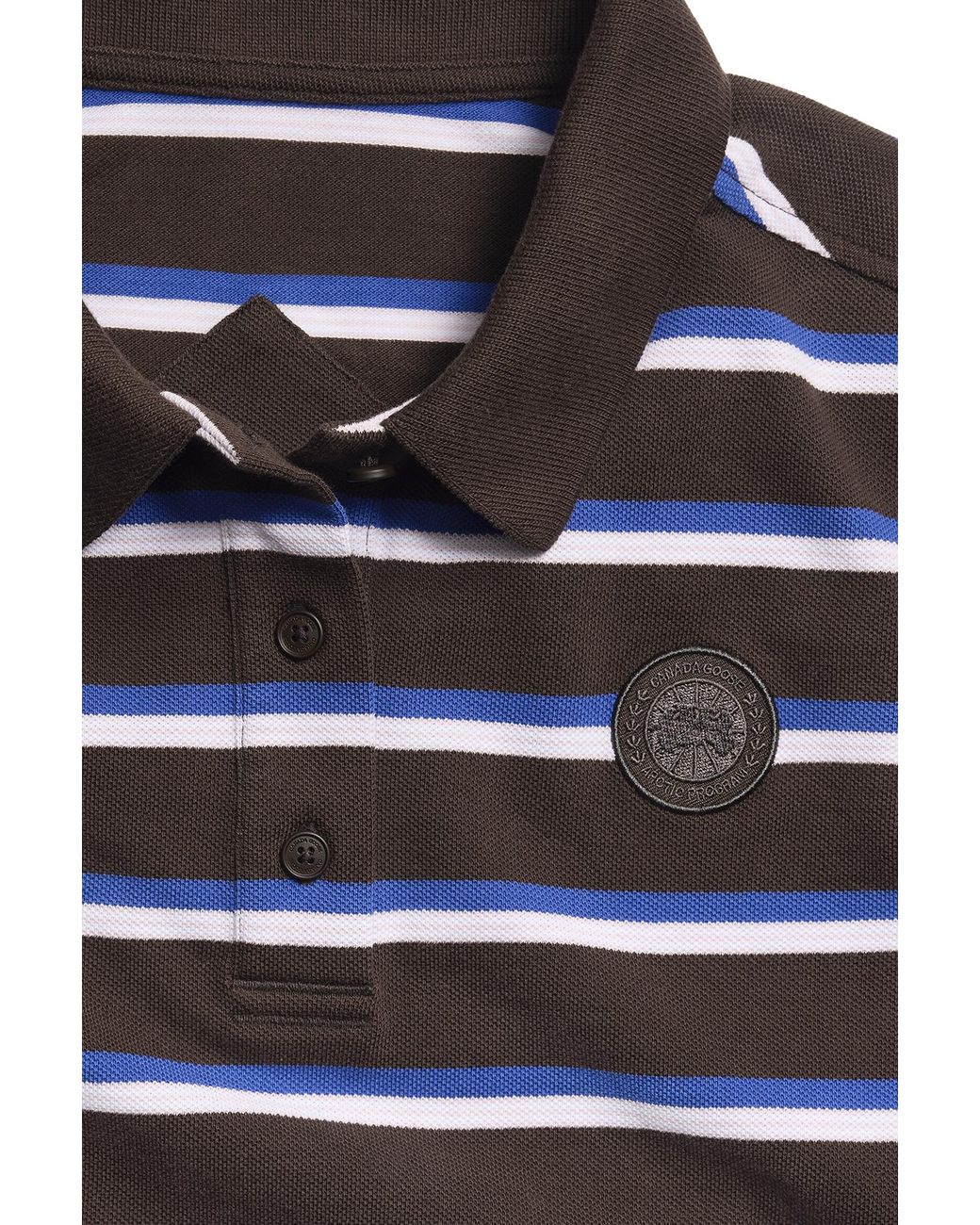 Canada Goose Blue Almira Striped Polo Tonal Disc