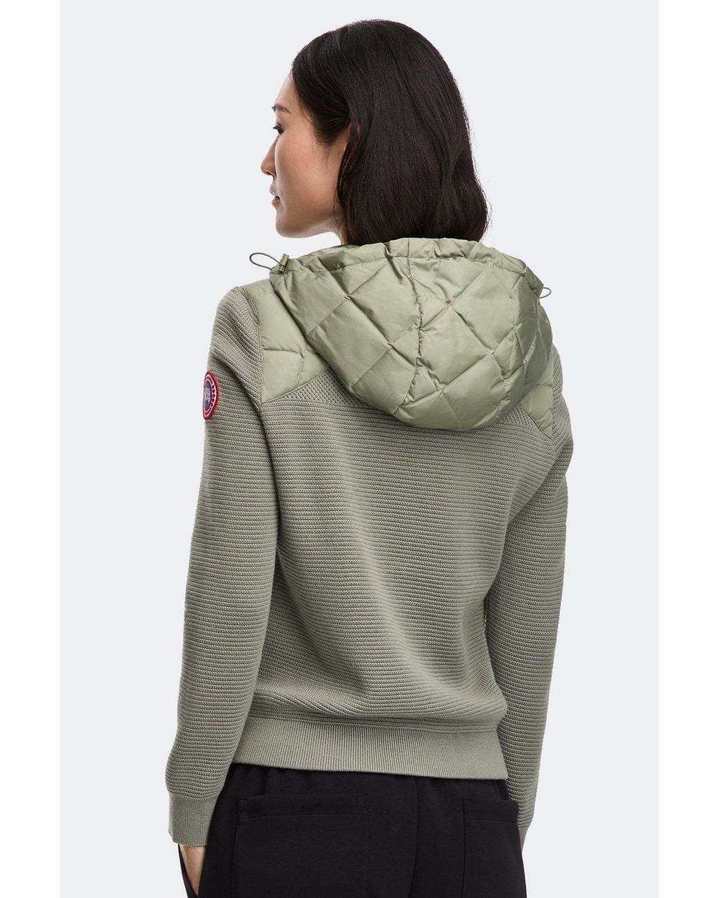 Canada Goose Green Hybridge Quilted Knit Hoodie