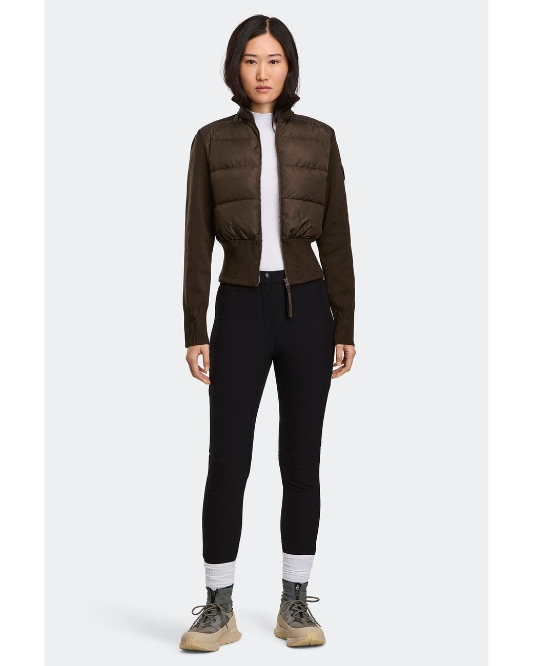 Canada Goose Black Hybridge Wide Quilt Knit Jacket Tonal Disc