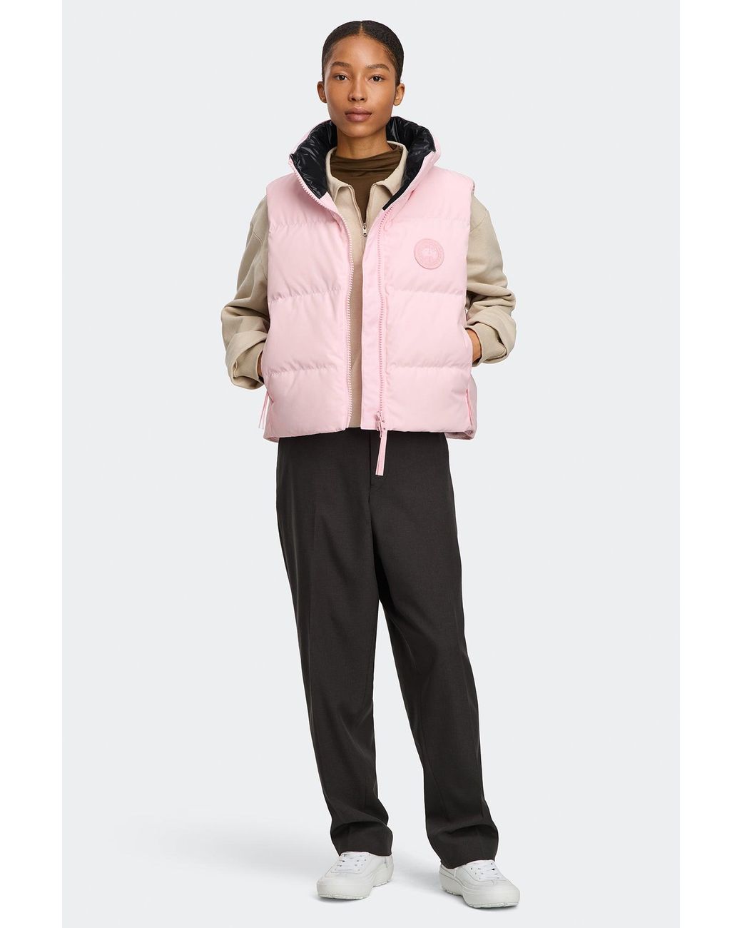 Canada Goose Pink Grandview Cropped Vest Tonal Disc