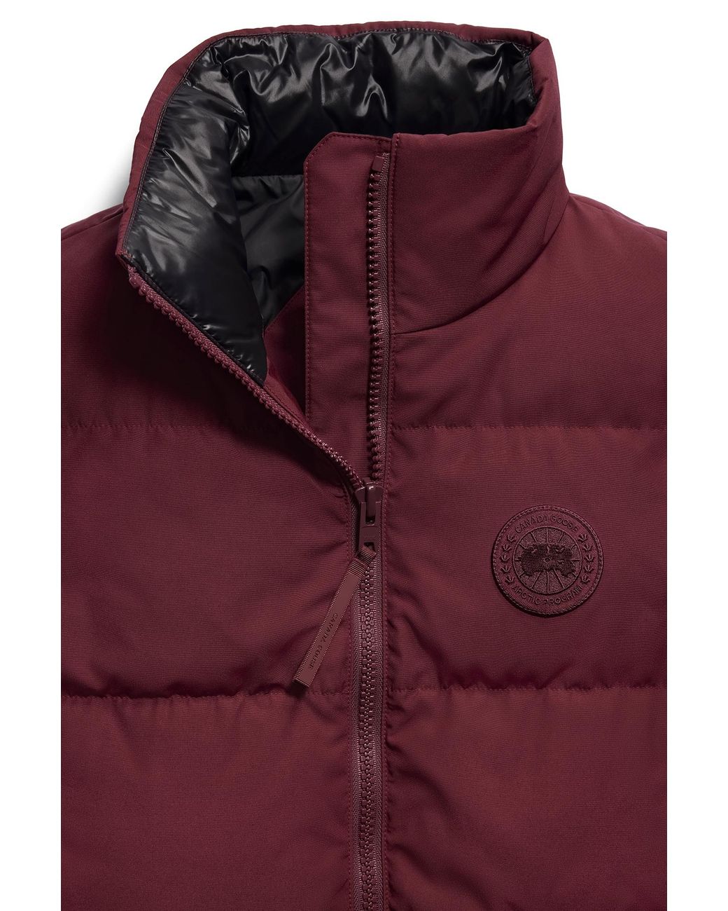 Canada Goose Red Grandview Cropped Vest Tonal Disc