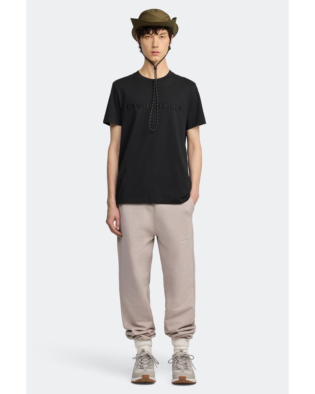Canada Goose Black Emersen Embroidered T-Shirt for men