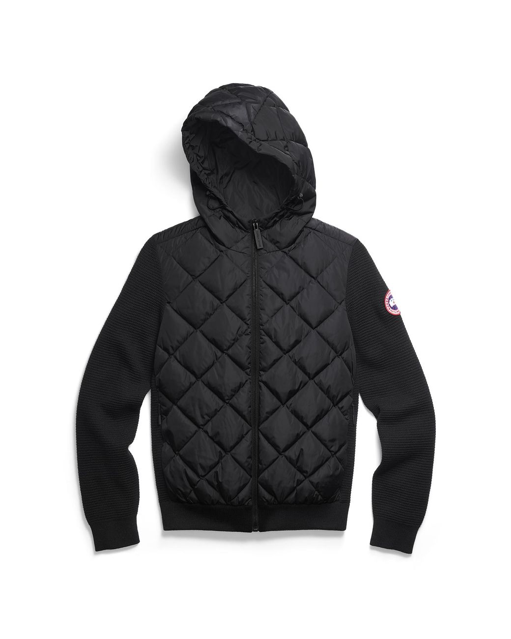 Canada Goose Black Hybridge Quilted Knit Hoodie