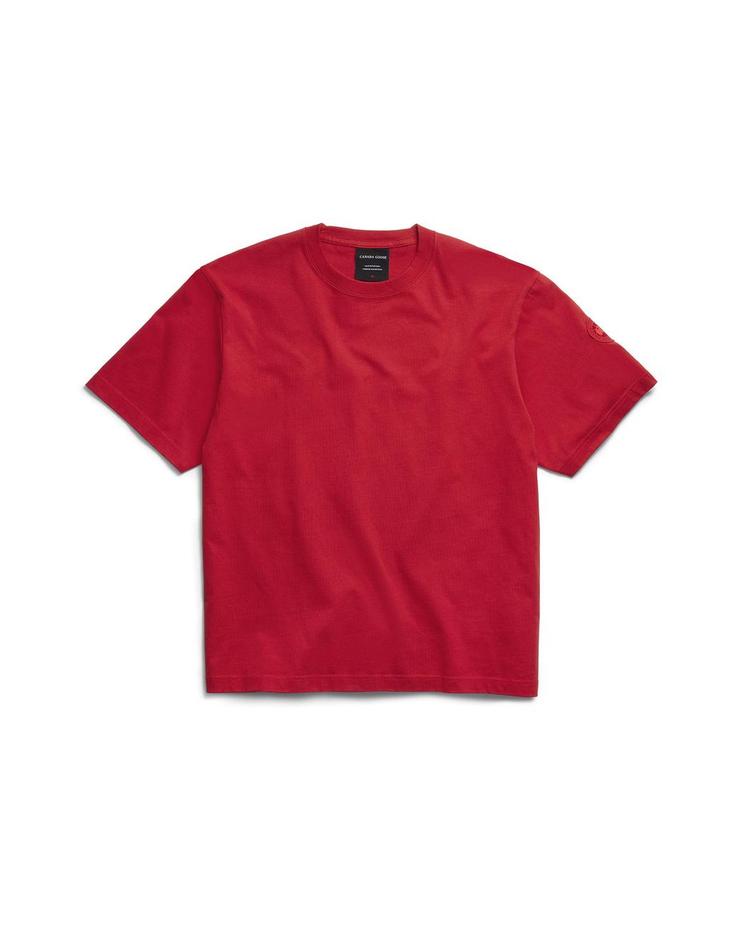 Canada Goose Red Novo T-Shirt Tonal Disc for men