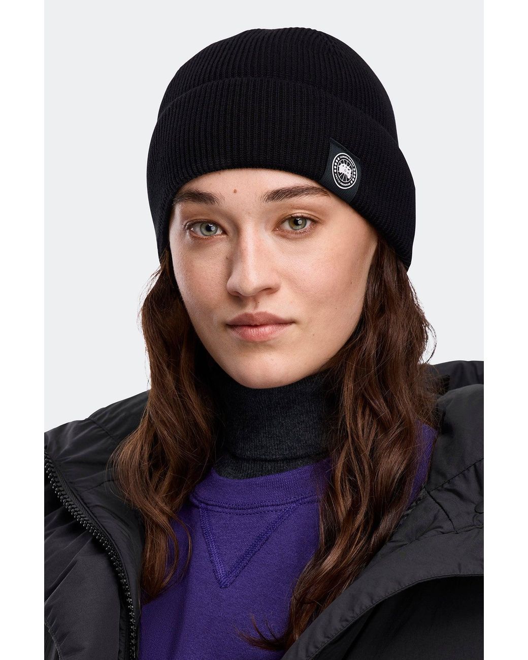 Canada Goose Black Cotton Beanie