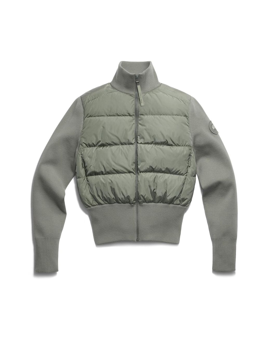 Canada Goose Green Hybridge Wide Quilt Knit Jacket Tonal Disc