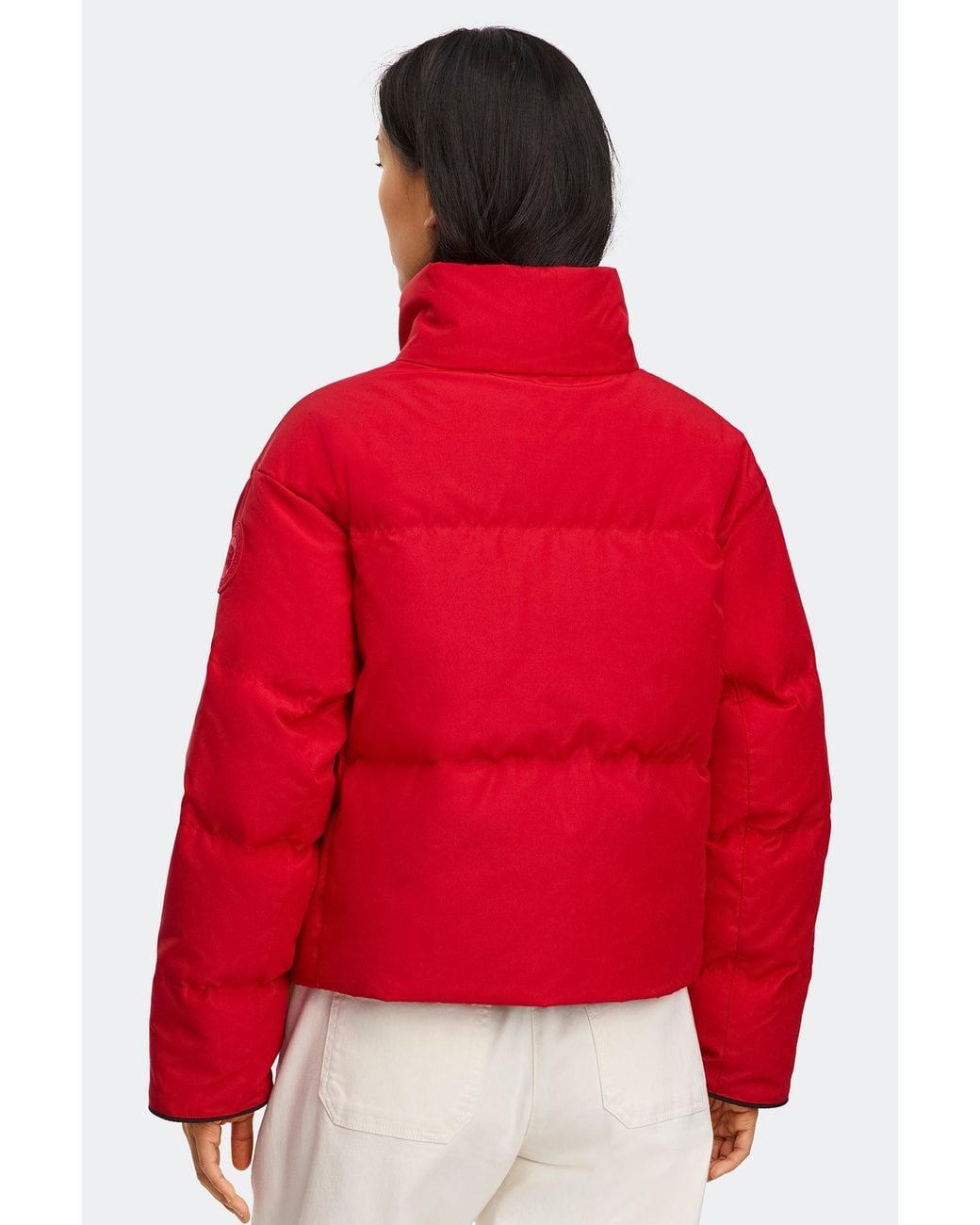 Canada Goose Red Grandview Cropped Jacket Tonal Disc