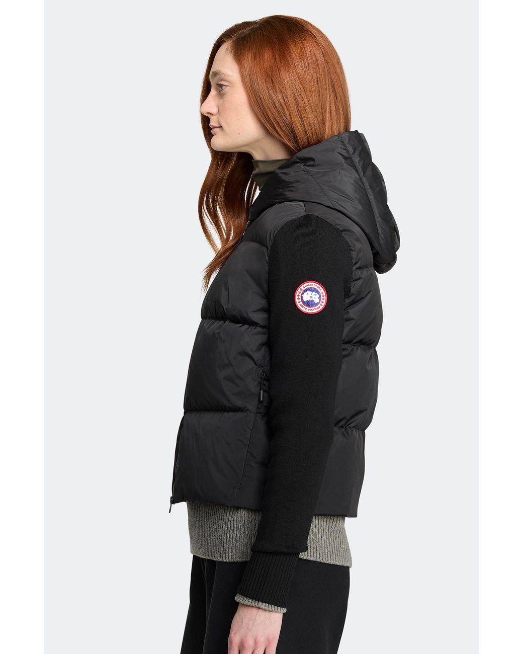 Canada Goose Black Hybridge Wide Quilt Knit Hoodie