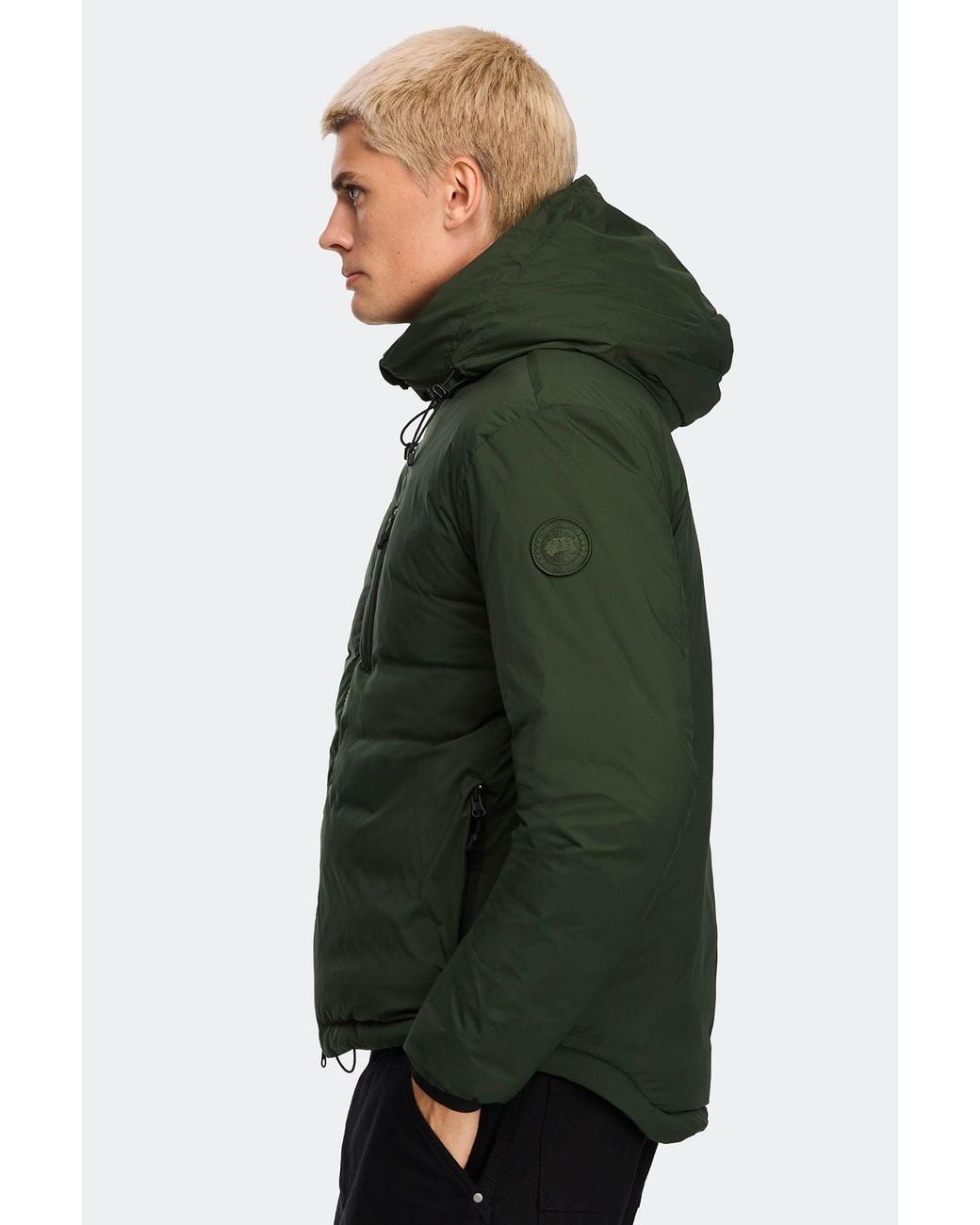 Canada Goose Green Lodge Hoodie Tonal Disc for men