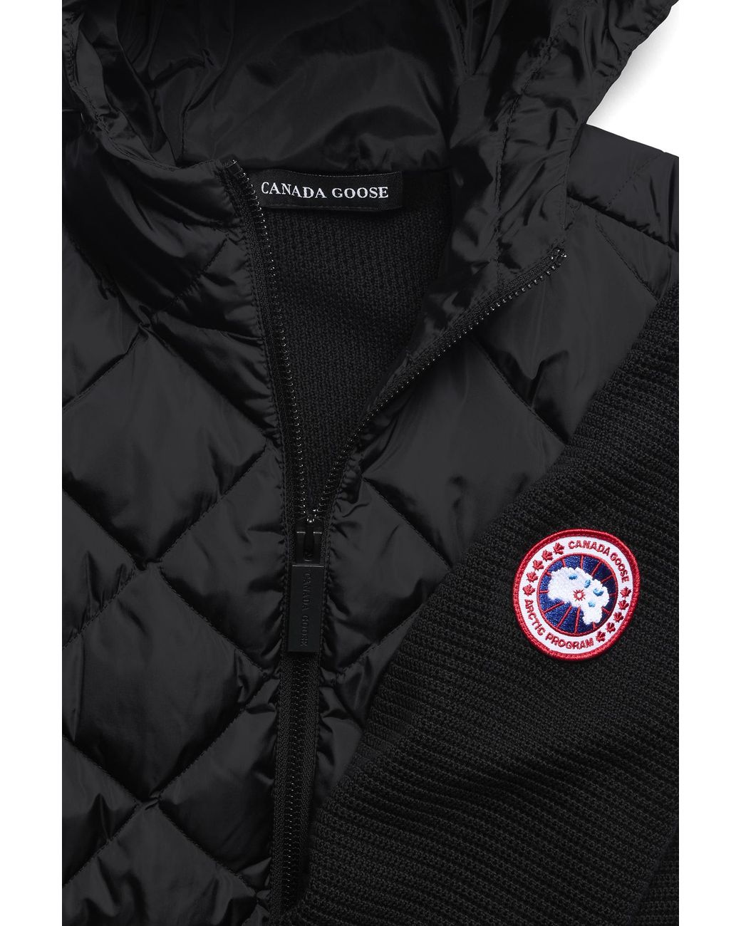 Canada Goose Black Hybridge Quilted Knit Hoodie