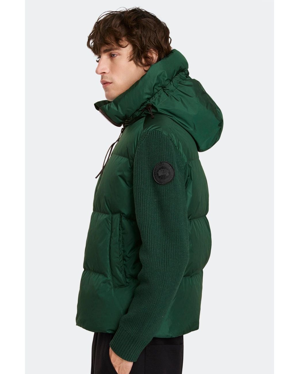 Canada Goose Green Hybridge Grove Knit Hoodie for men