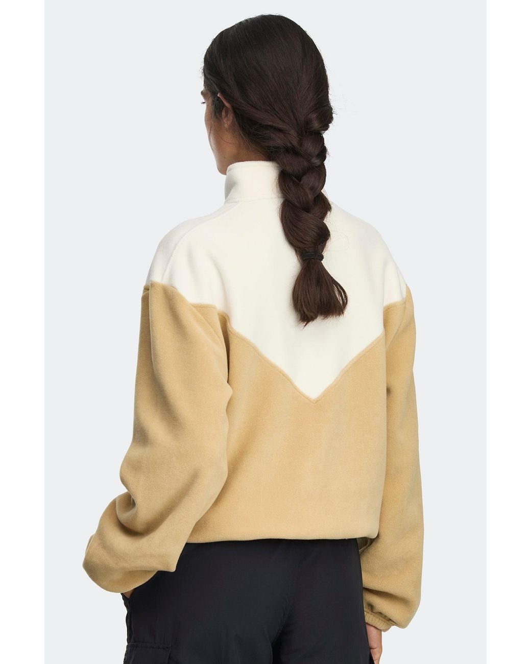 Canada Goose Natural Tayen Colour Block Fleece Quarter Zip