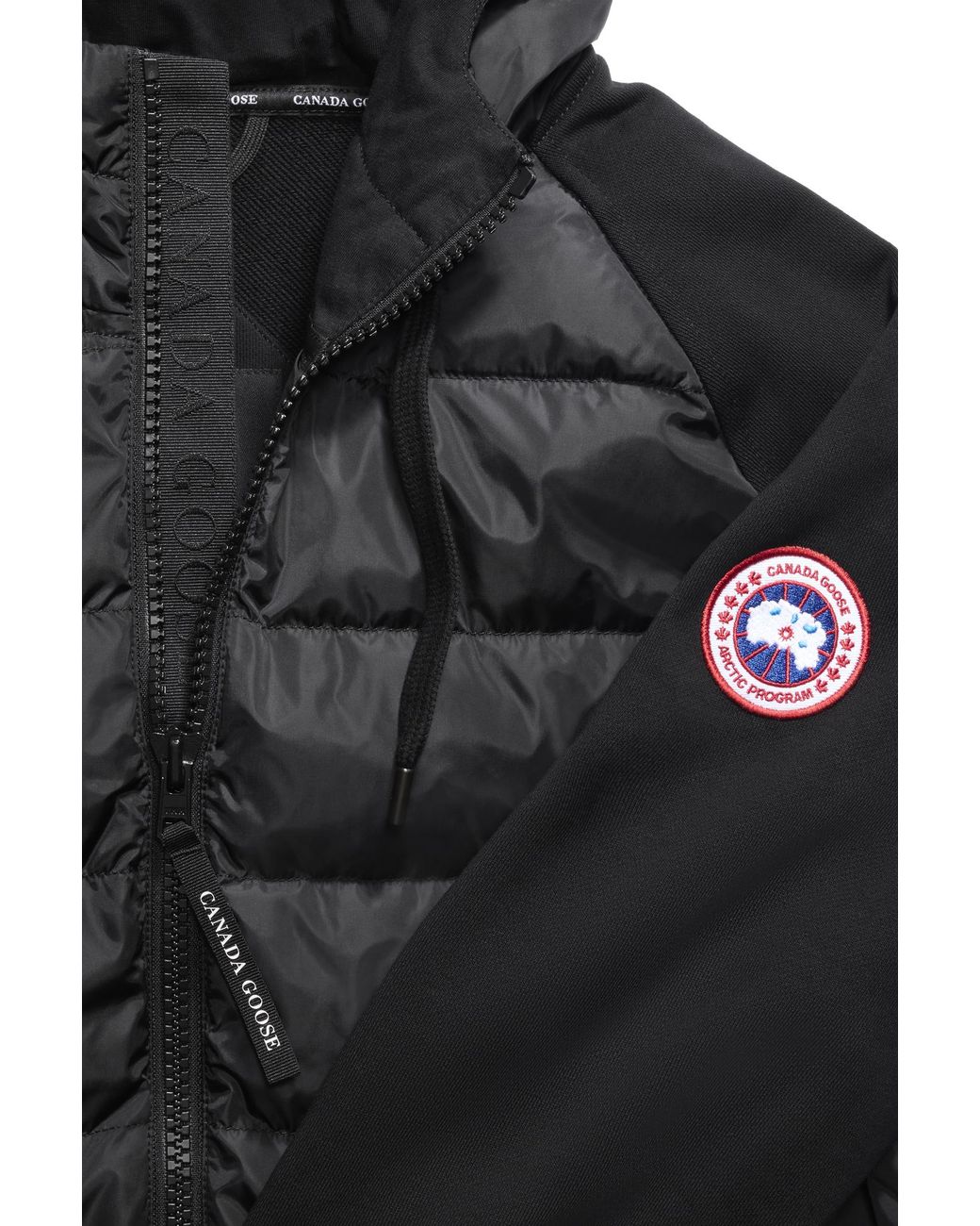 Canada Goose Black Hybridge Huron Full Zip Hoodie for men