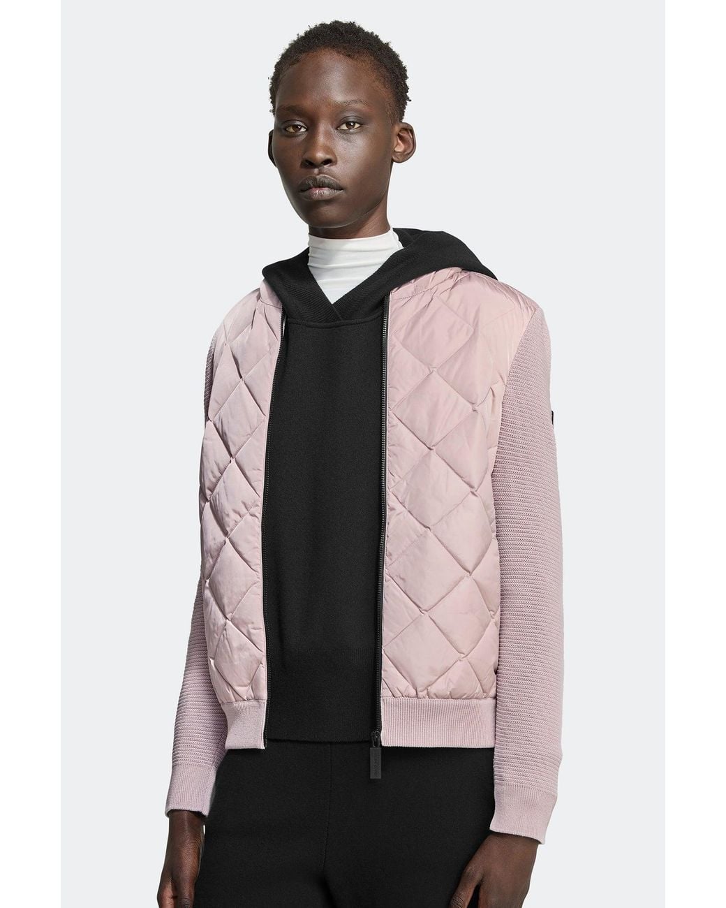 Canada Goose Black Hybridge Quilted Knit Hoodie Disc