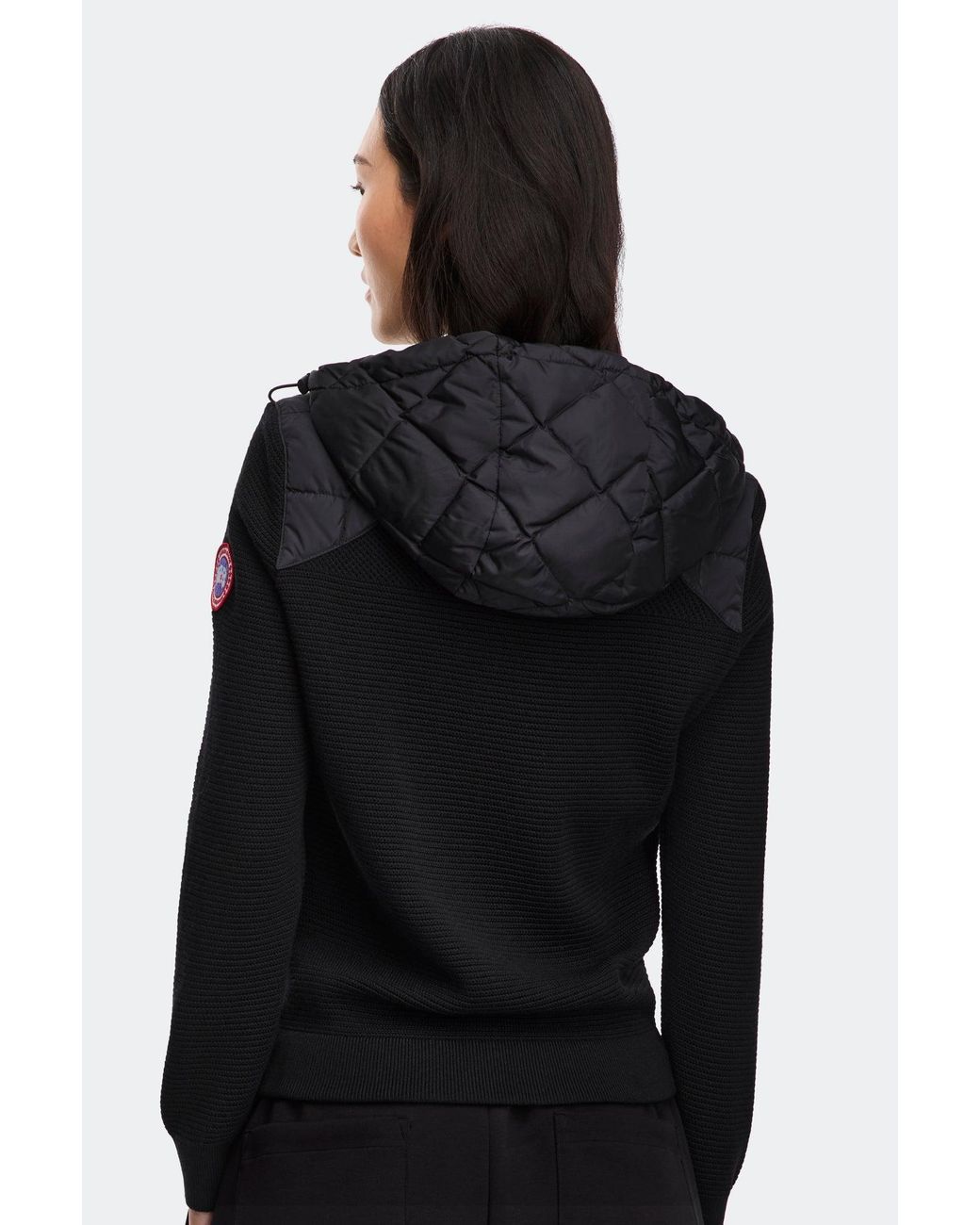 Canada Goose Black Hybridge Quilted Knit Hoodie
