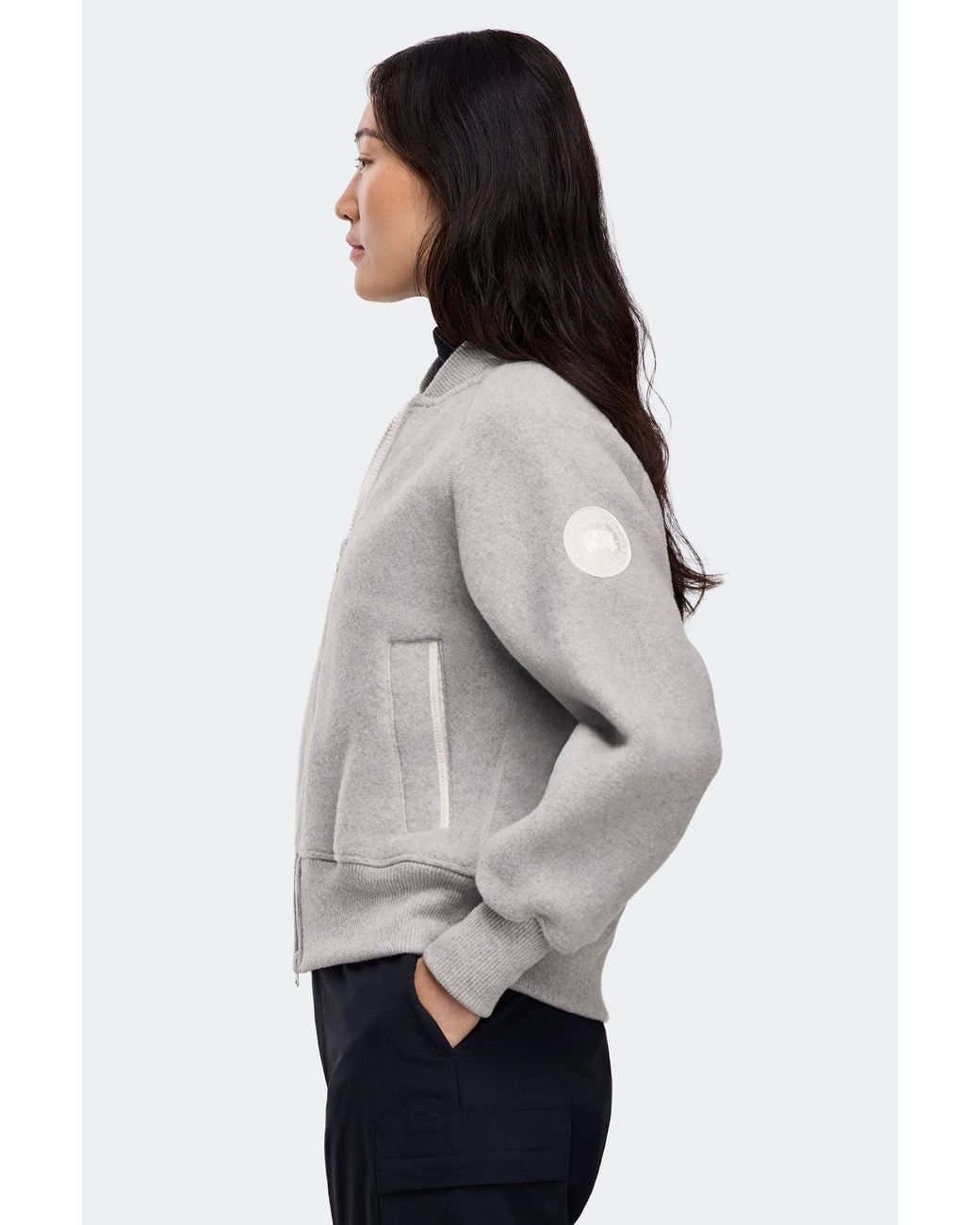Canada Goose Gray Sierra Fleece Bomber Disc