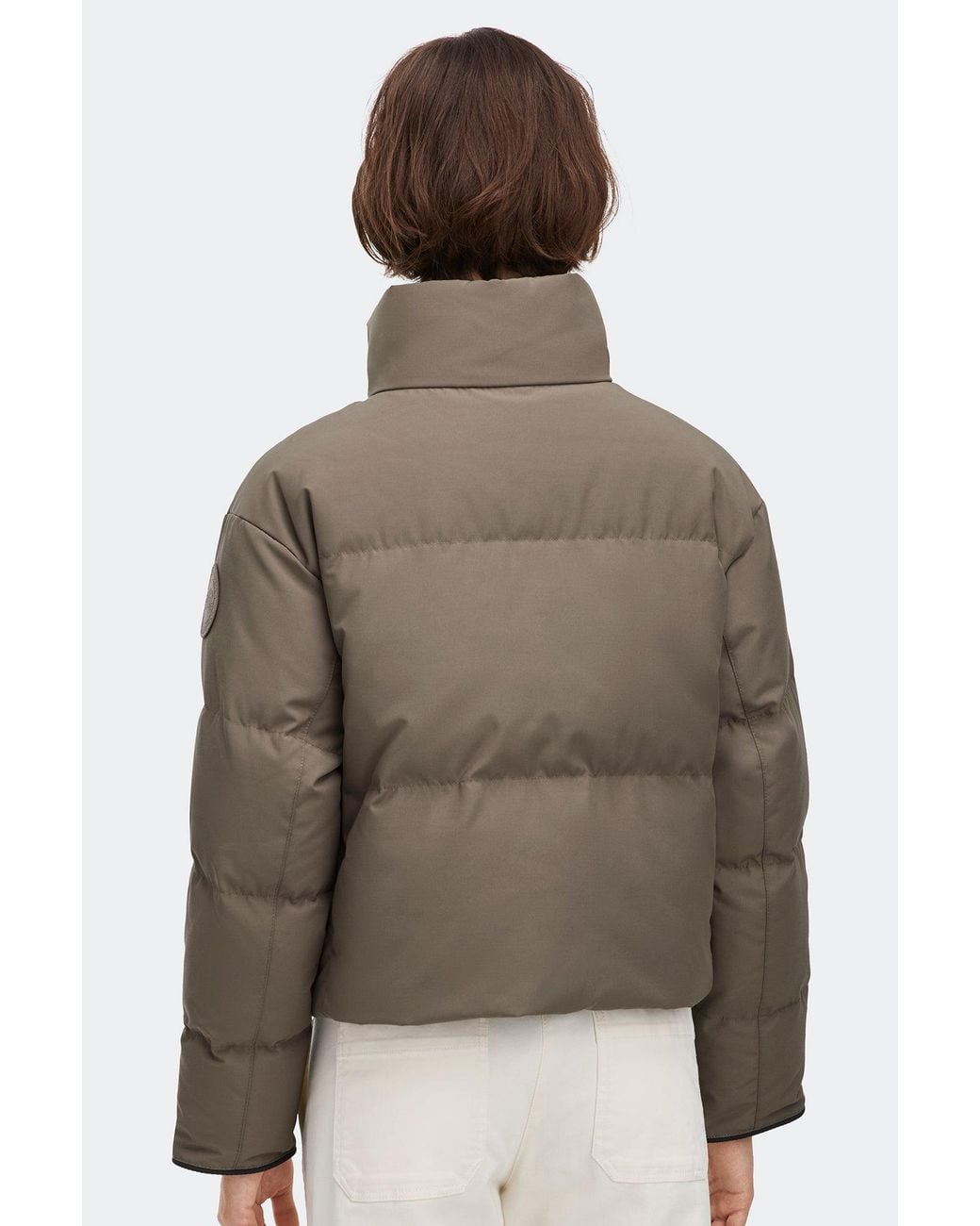 Canada Goose Brown Grandview Cropped Jacket Tonal Disc