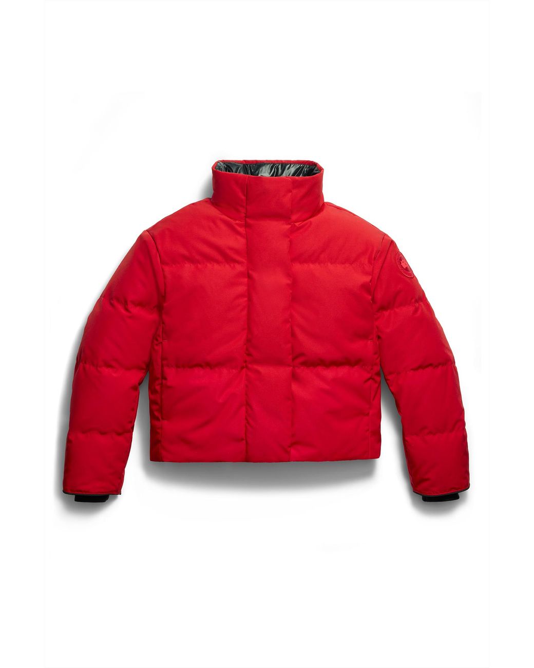 Canada Goose Red Grandview Cropped Jacket Tonal Disc
