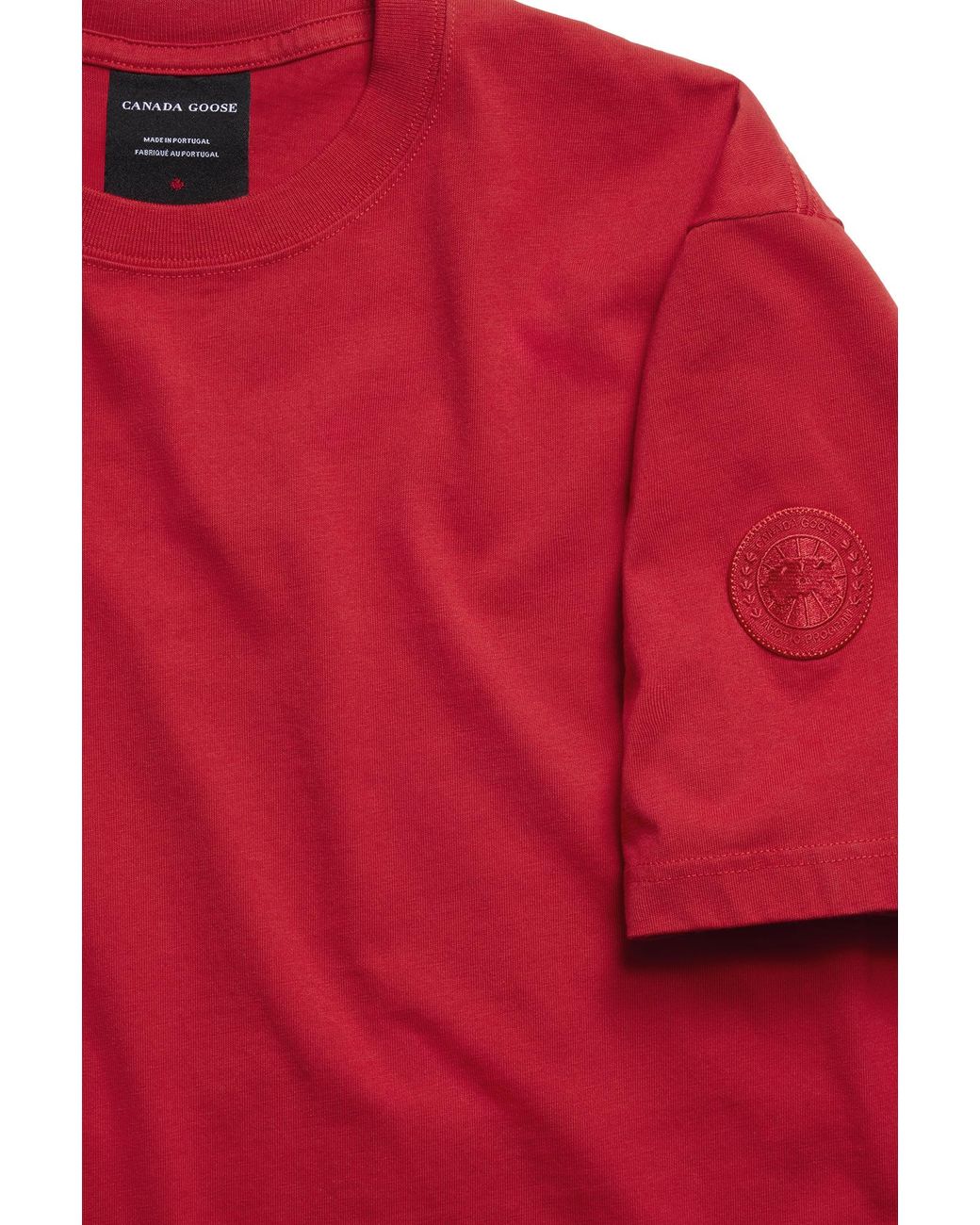 Canada Goose Red Novo T-Shirt Tonal Disc for men