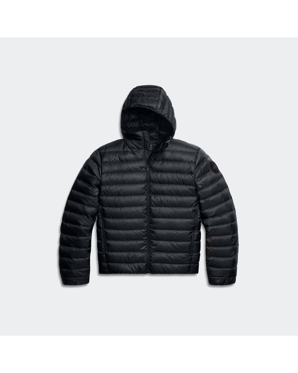 Canada Goose Black Stratus Hoodie Tonal Disc for men