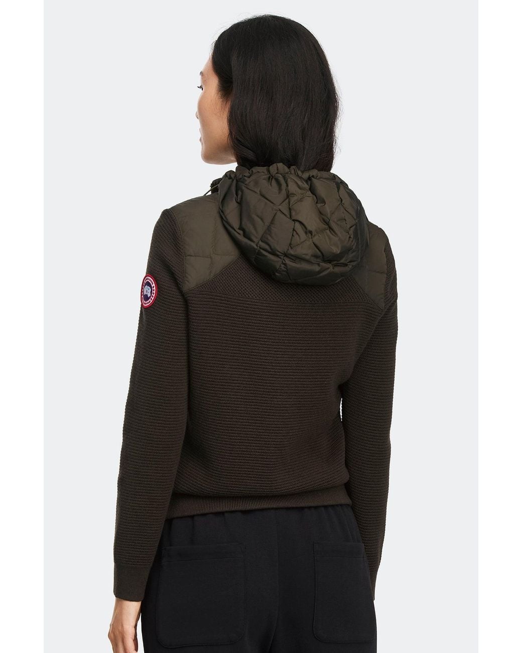 Canada Goose Black Hybridge Quilted Knit Hoodie