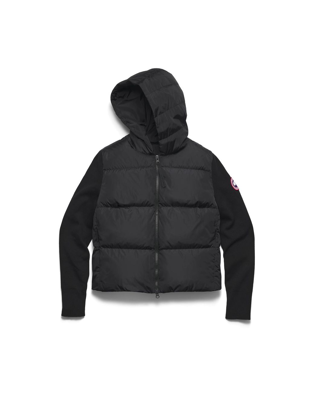 Canada Goose Black Hybridge Wide Quilt Knit Hoodie