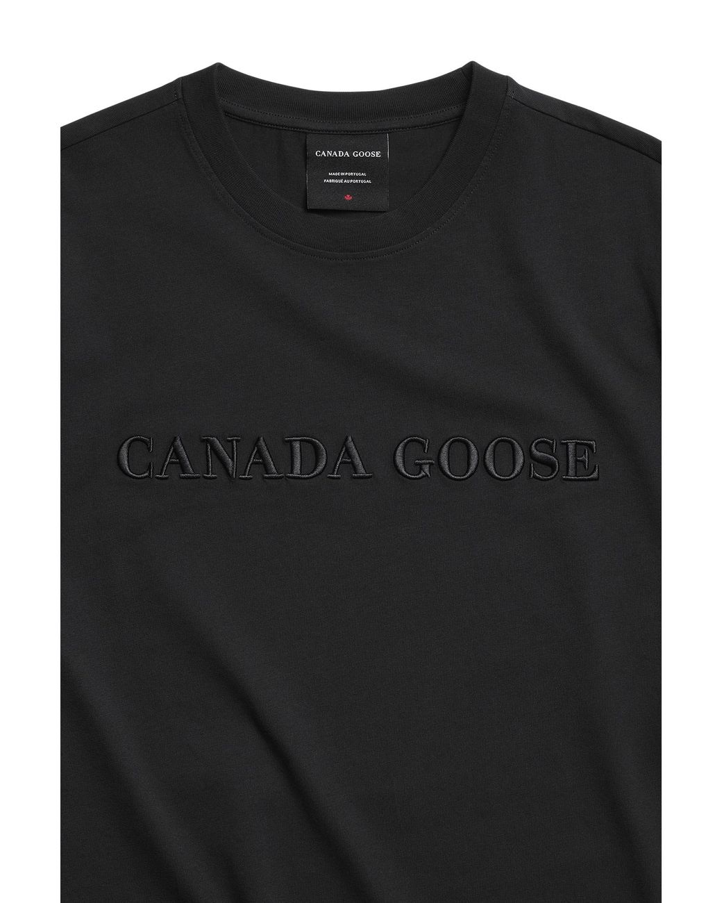 Canada Goose Black Emersen Embroidered T-Shirt for men
