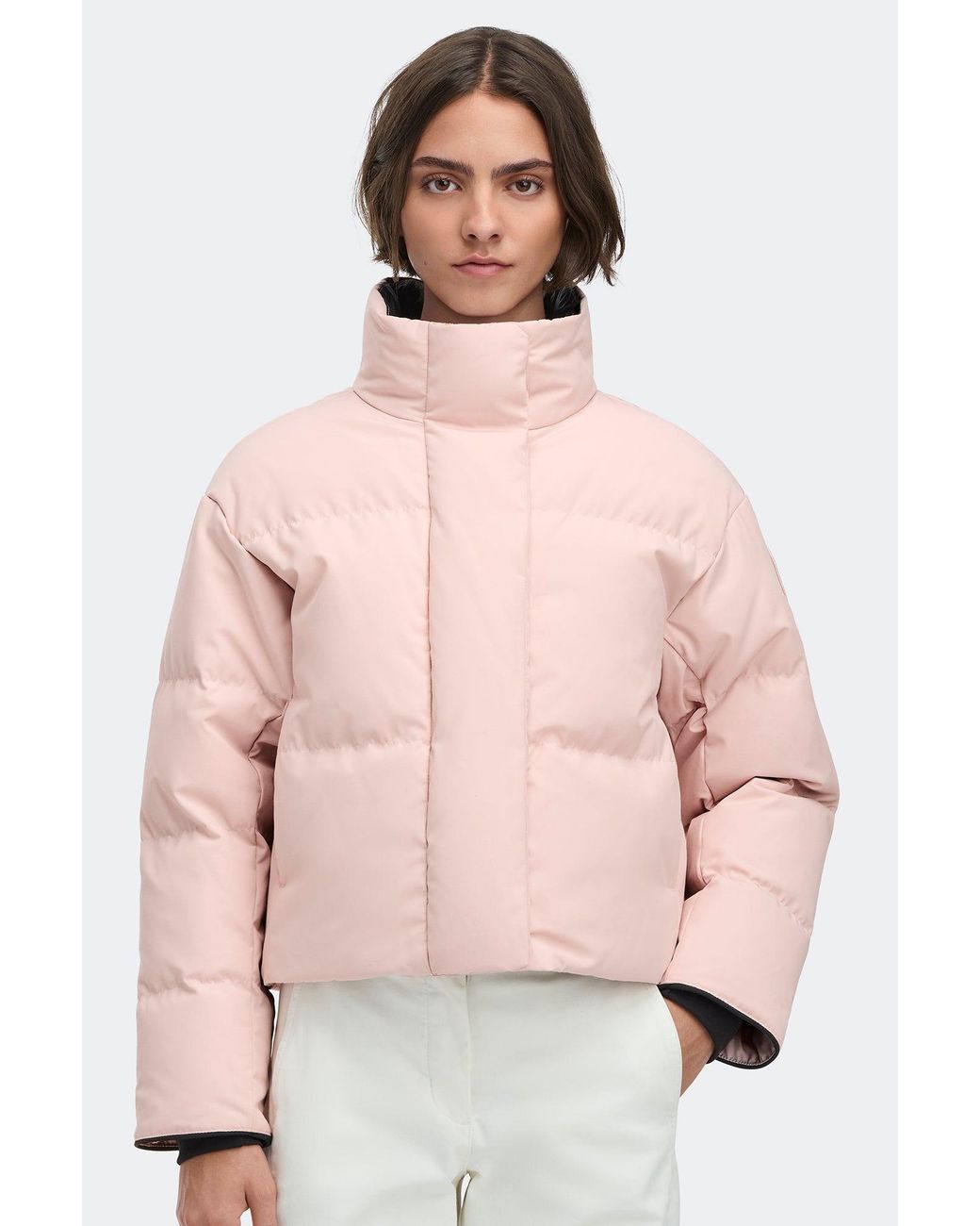 Canada Goose Pink Grandview Cropped Jacket Tonal Disc