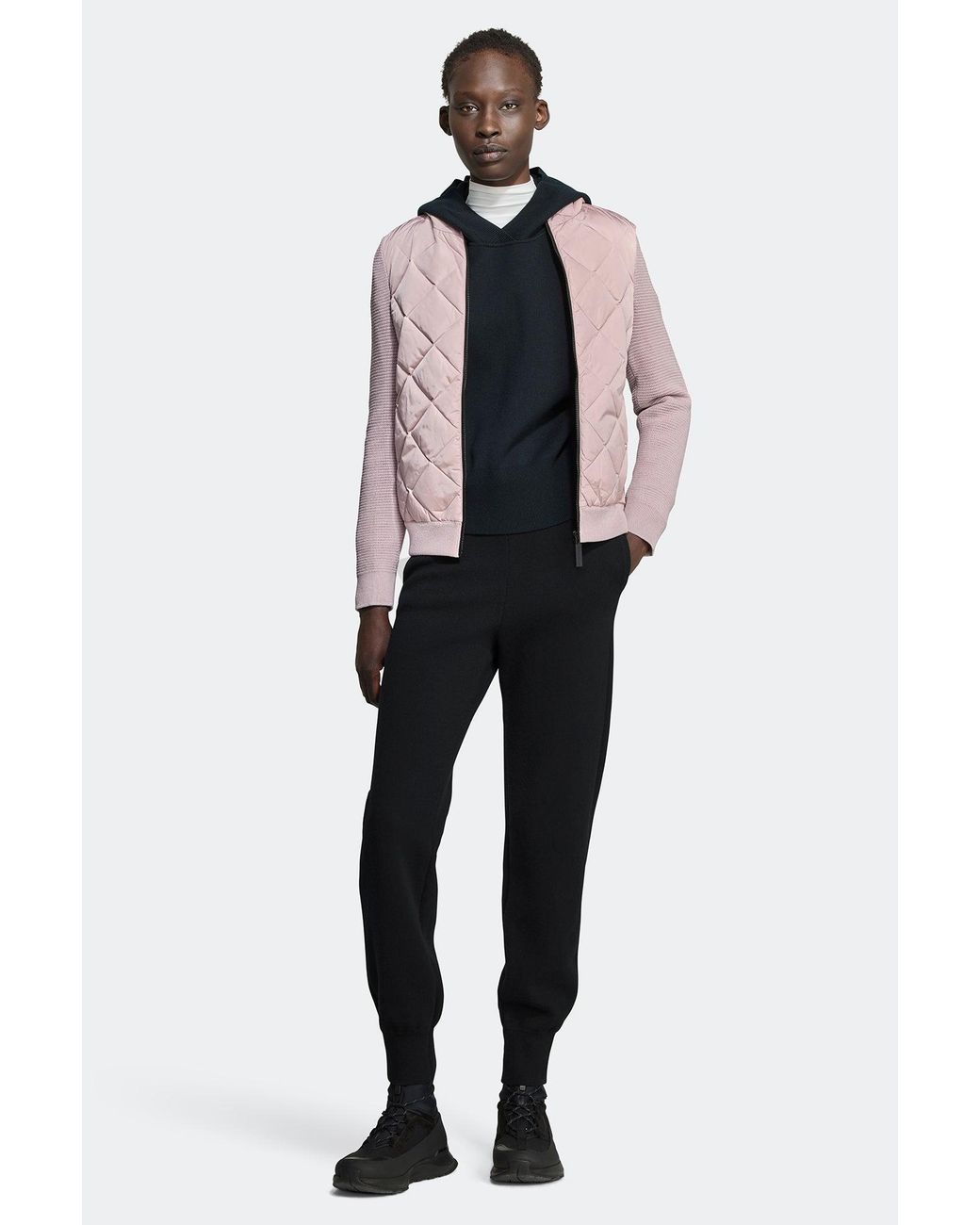 Canada Goose Black Hybridge Quilted Knit Hoodie Disc