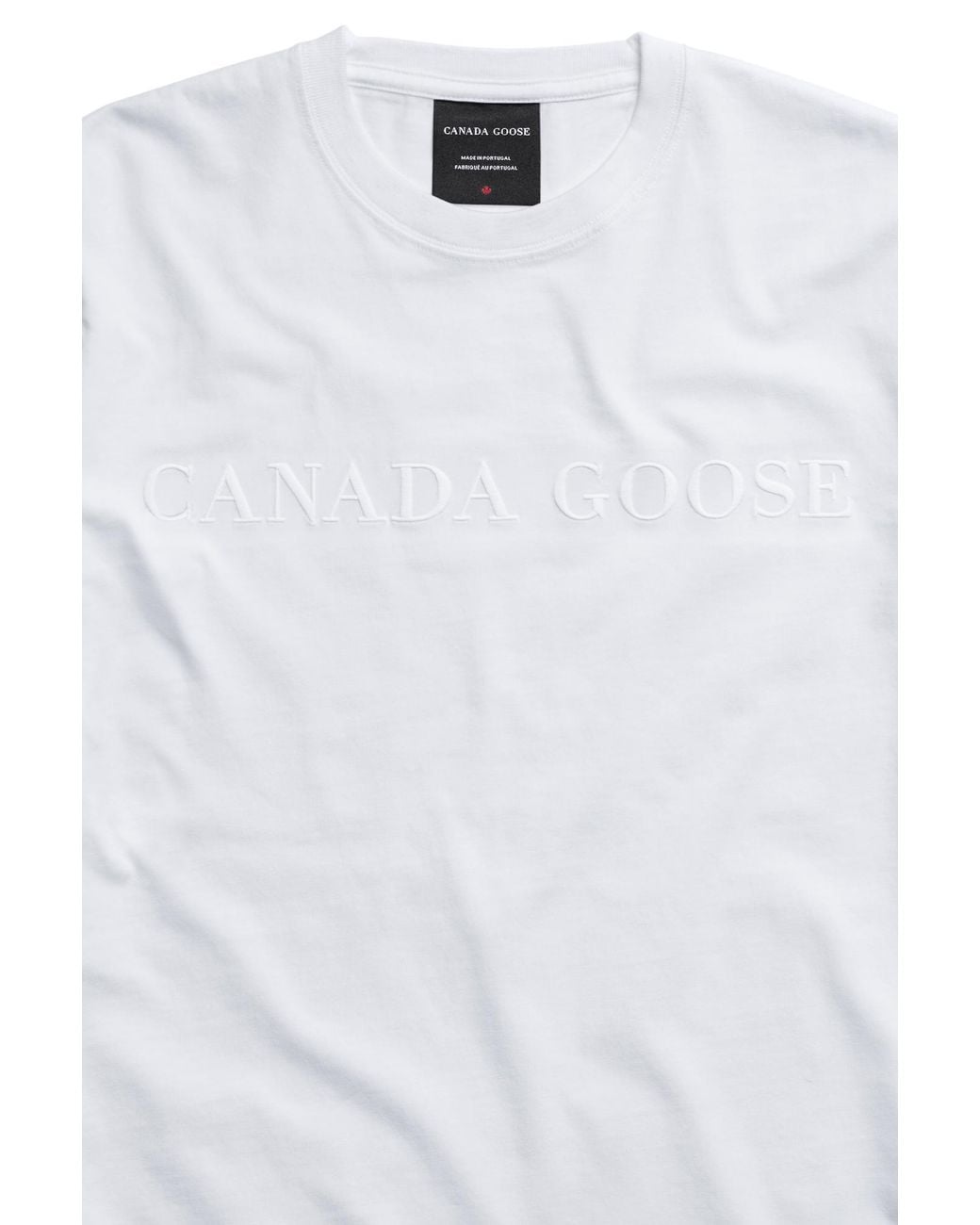 Canada Goose White Vantage Embroidered T-Shirt for men