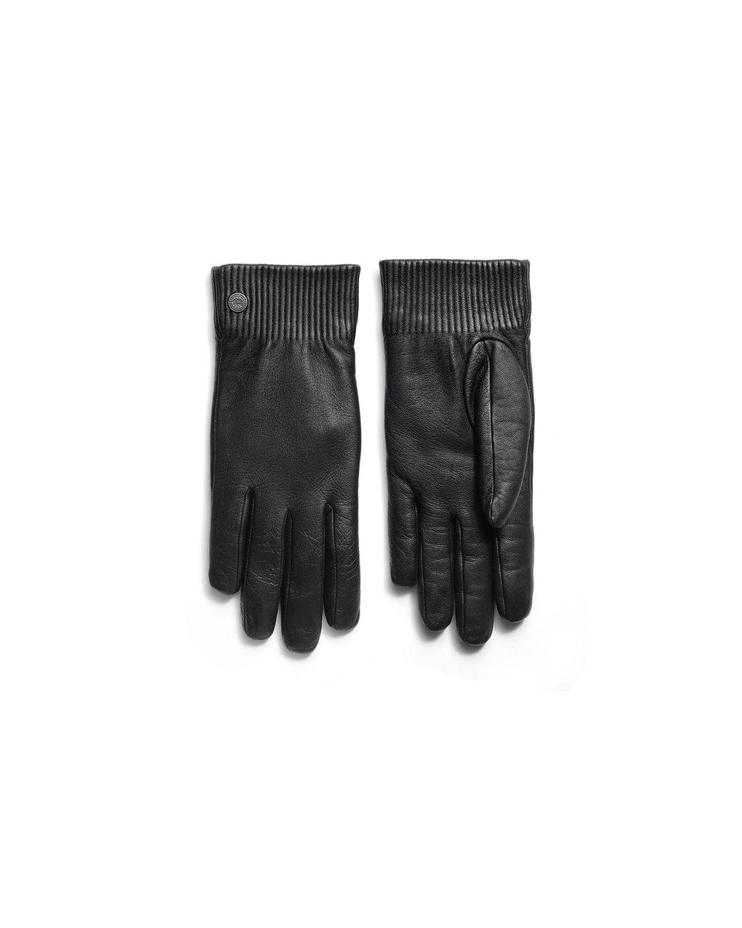 Canada Goose Black Ribbed Luxe Leather Glove