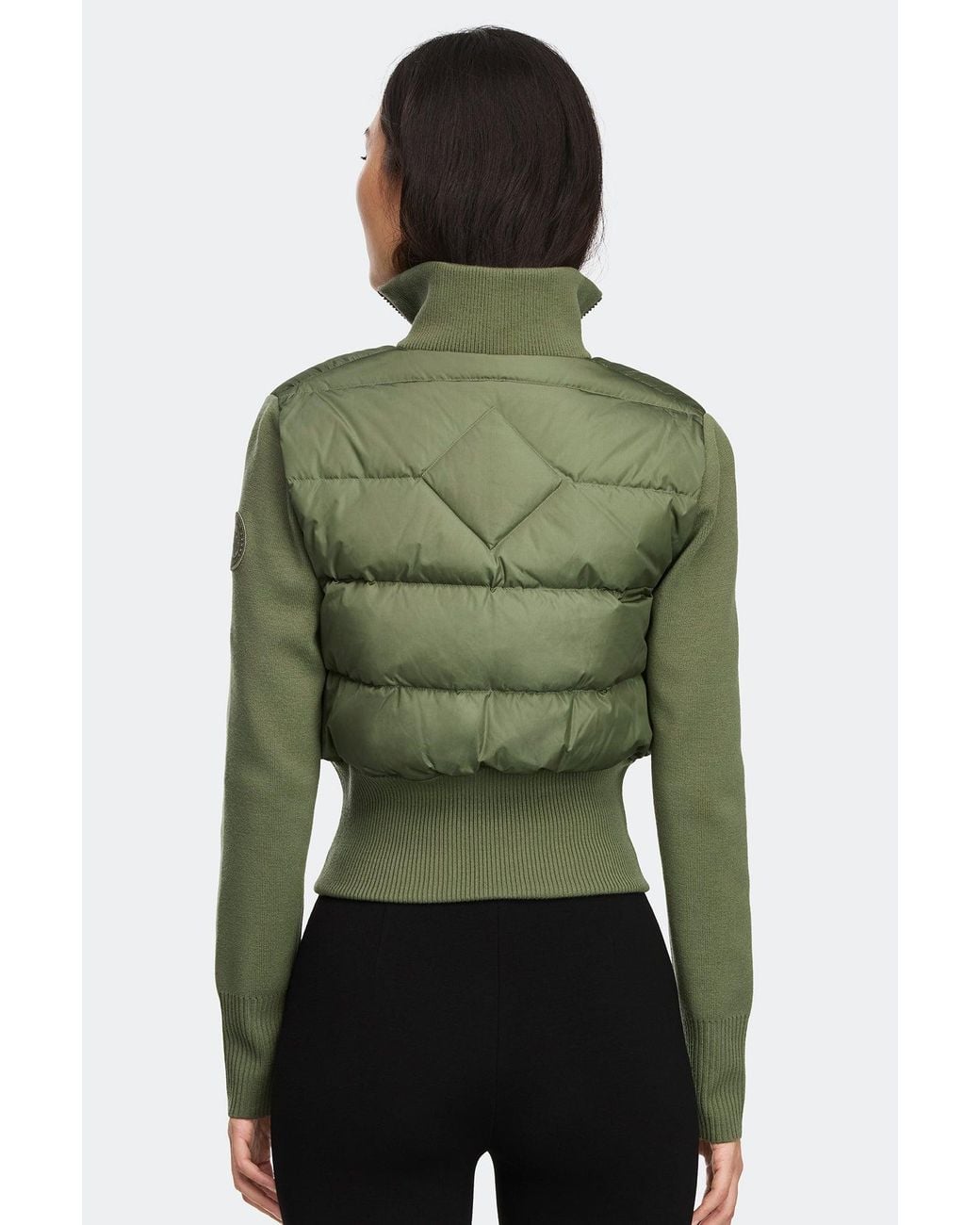 Canada Goose Green Hybridge Wide Quilt Knit Jacket Tonal Disc