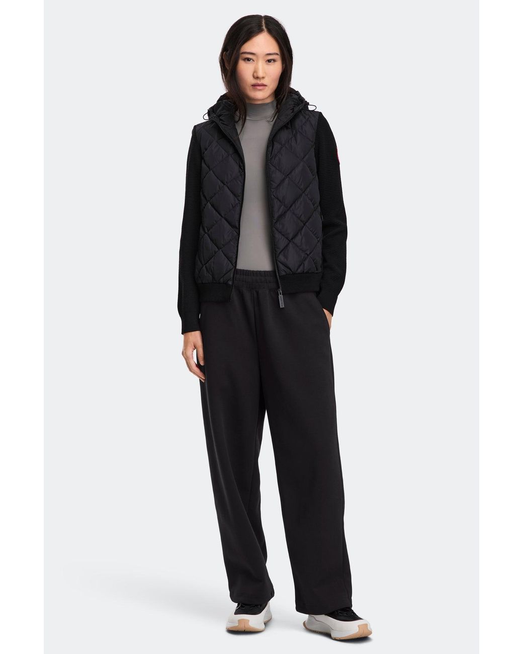 Canada Goose Black Hybridge Quilted Knit Hoodie