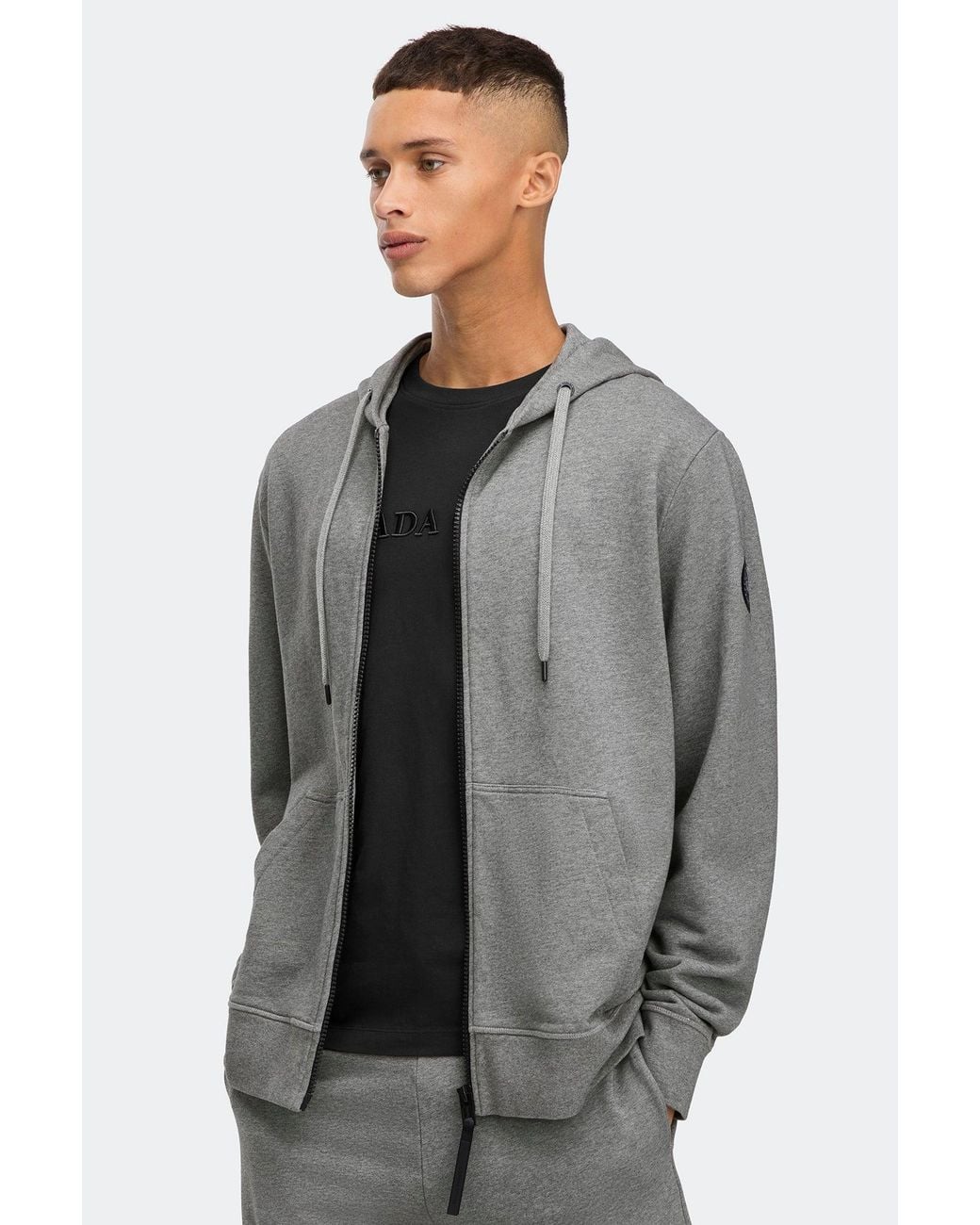 Canada Goose Gray Huron Full Zip Hoodie Disc for men