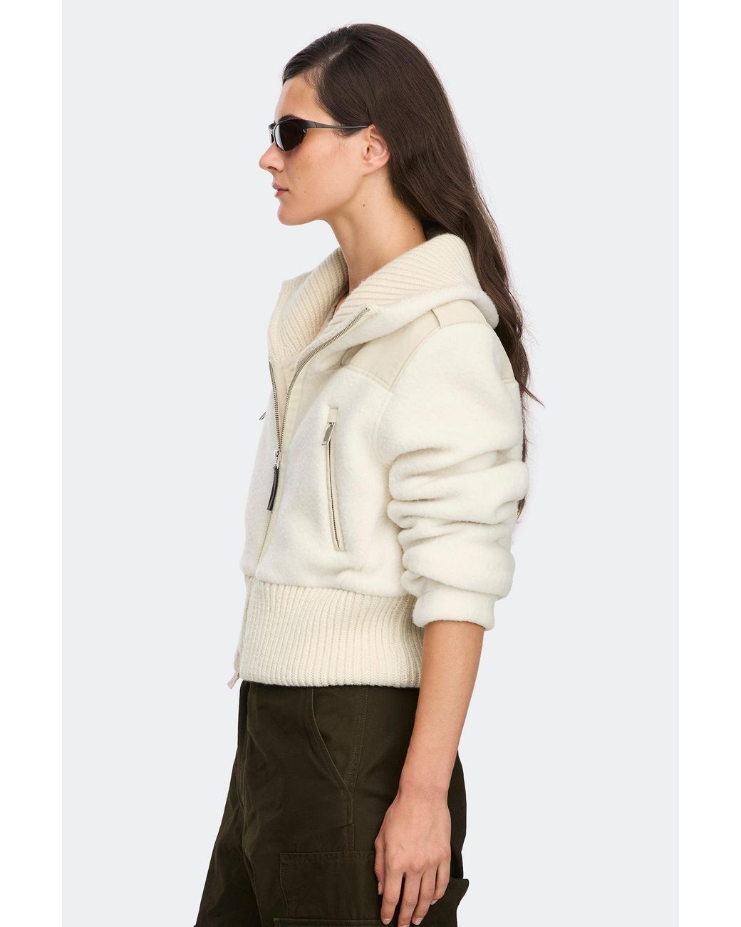 Canada Goose Black Varyn Cropped Fleece Jacket