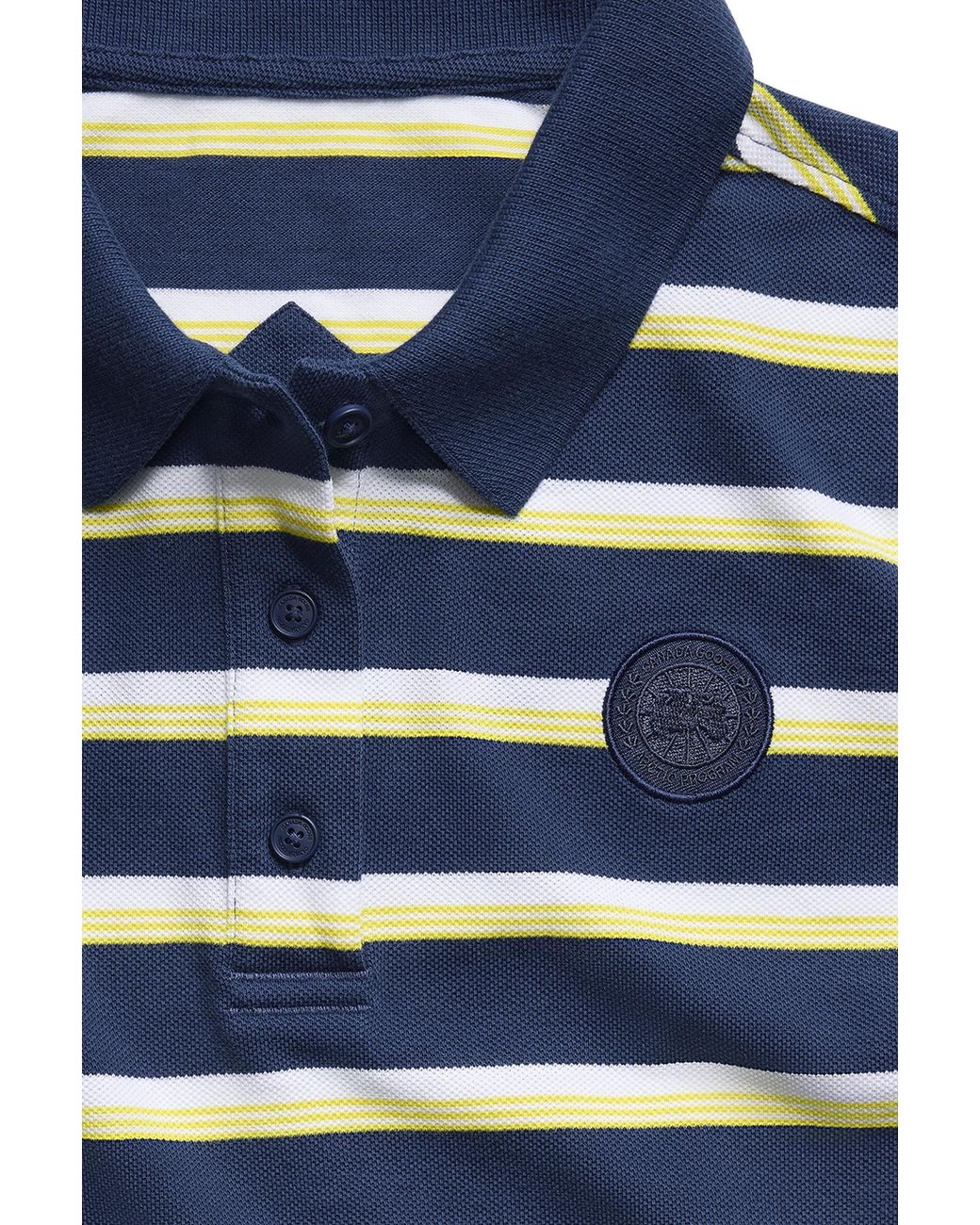 Canada Goose Blue Almira Striped Polo Tonal Disc