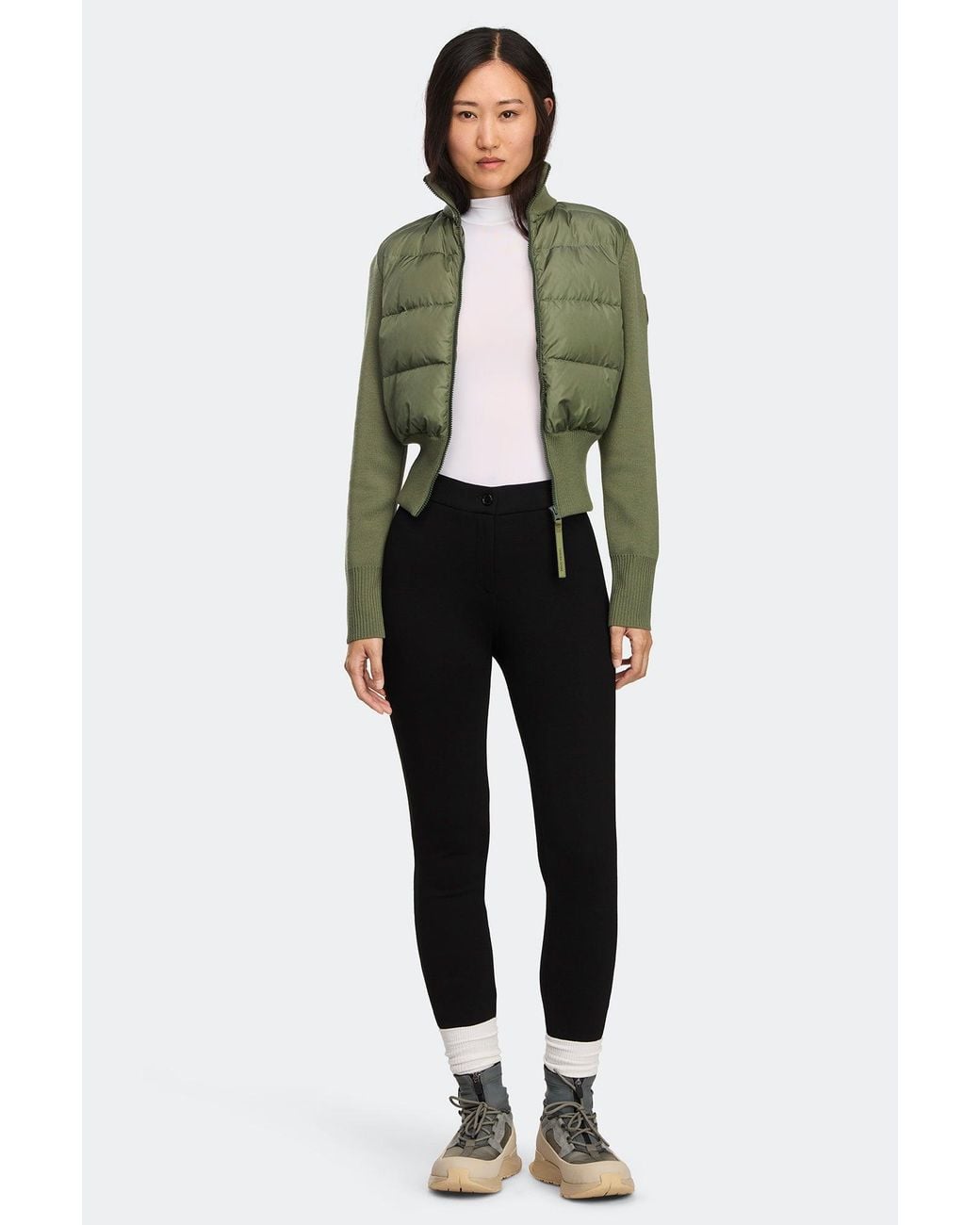 Canada Goose Green Hybridge Wide Quilt Knit Jacket Tonal Disc