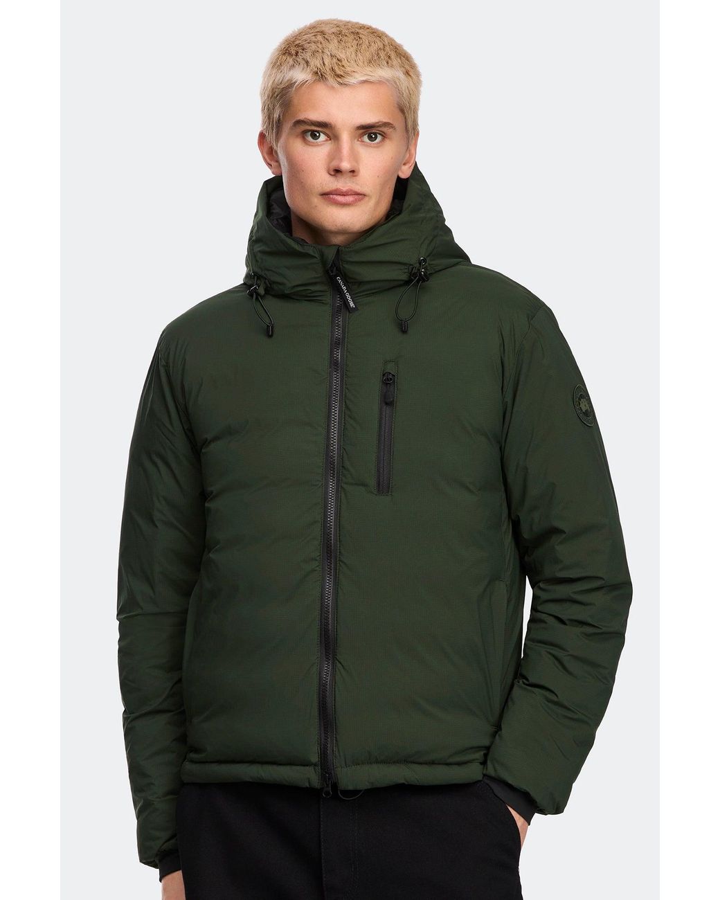 Canada Goose Green Lodge Hoodie Tonal Disc for men