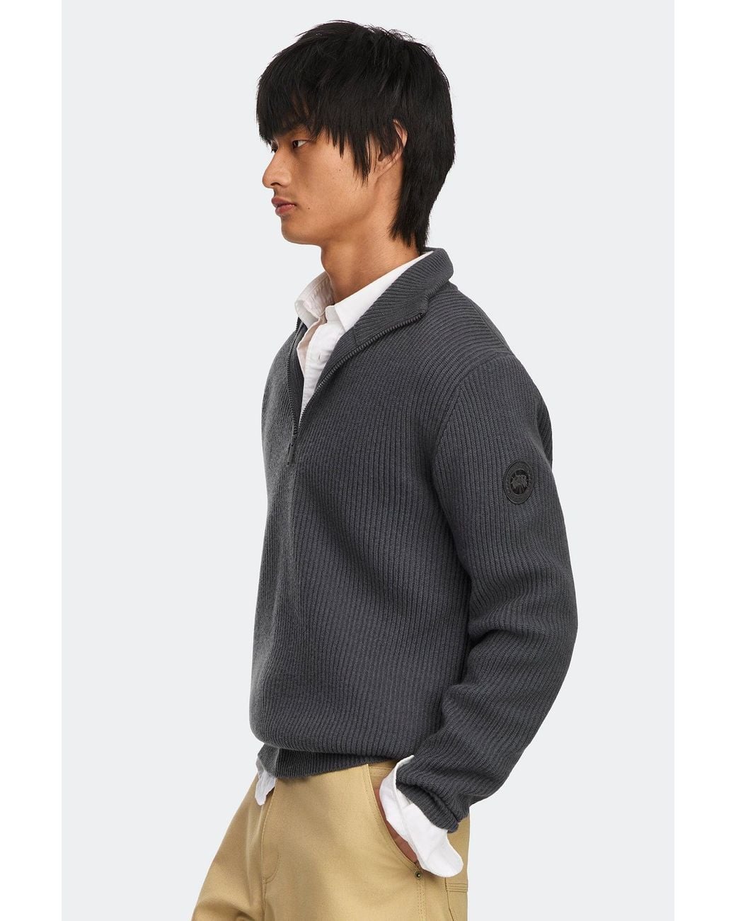 Canada Goose Black Mckinney Knit Quarter Zip for men