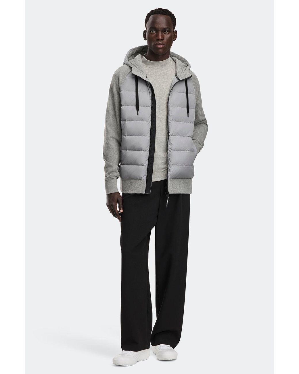 Canada Goose Gray Hybridge Huron Full Zip Hoodie for men