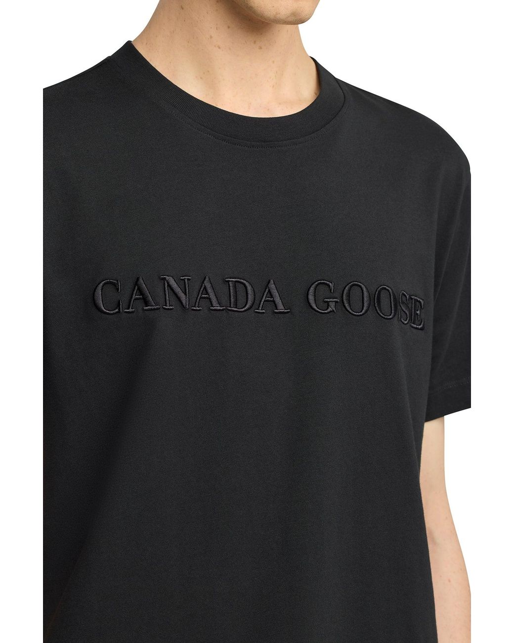 Canada Goose Black Emersen Embroidered T-Shirt for men