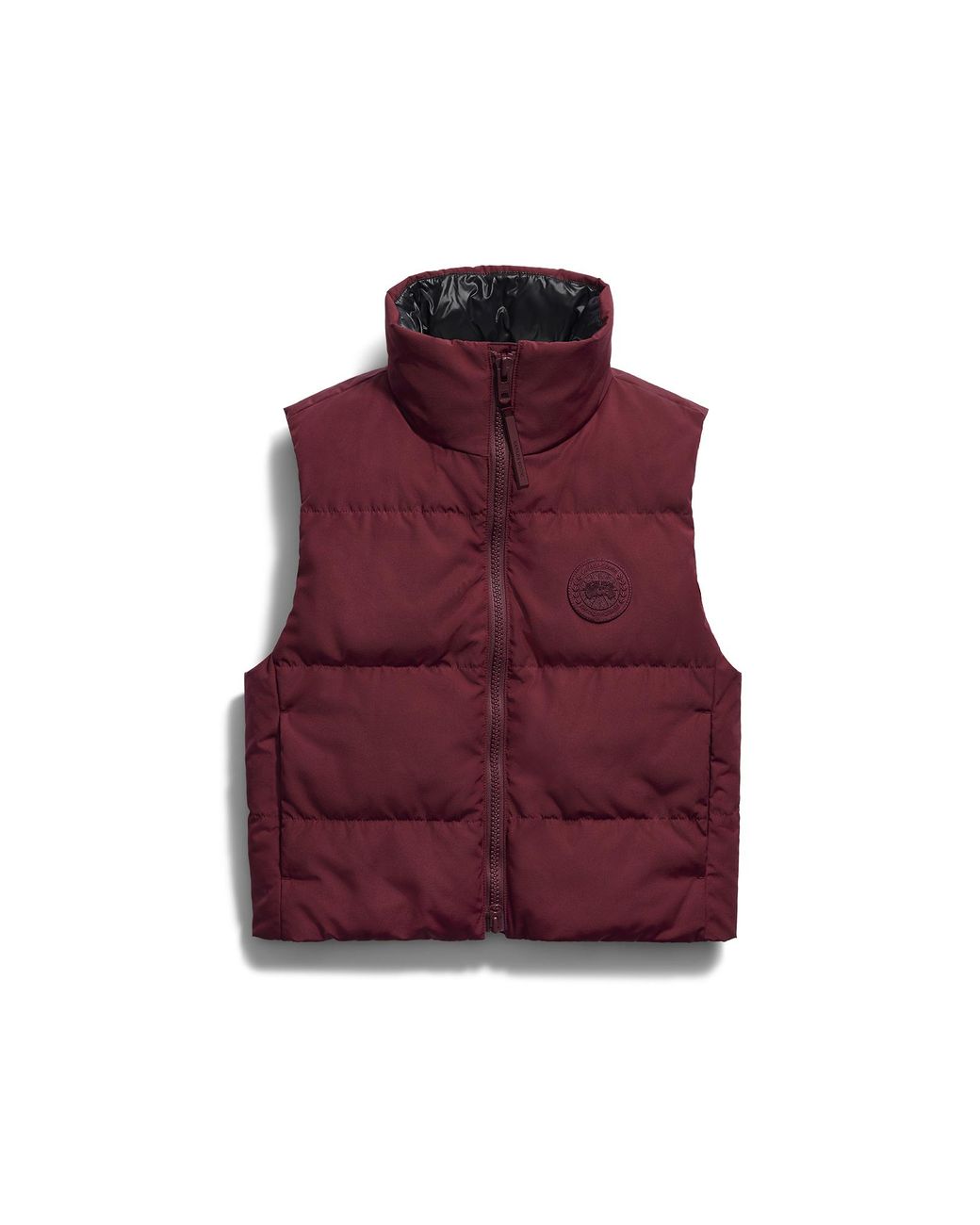 Canada Goose Red Grandview Cropped Vest Tonal Disc