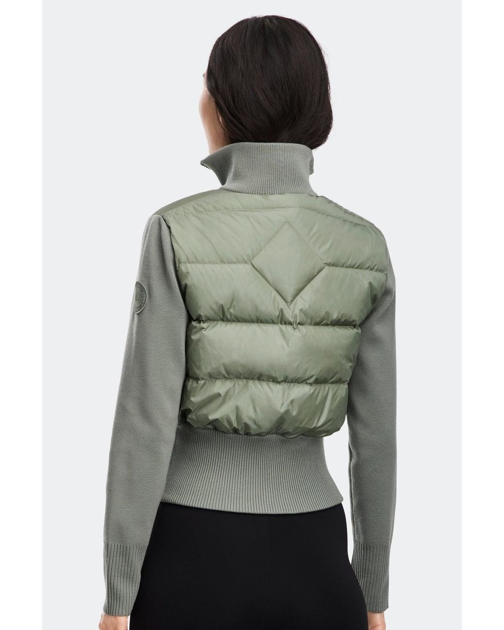 Canada Goose Green Hybridge Wide Quilt Knit Jacket Tonal Disc