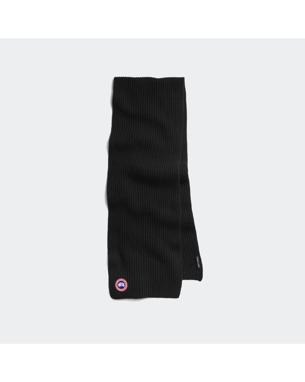 Canada Goose Black Cashmere Blend Rib Scarf
