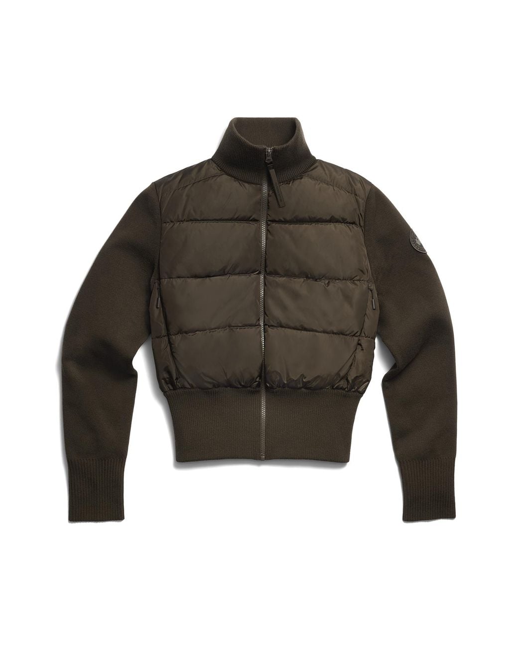 Canada Goose Black Hybridge Wide Quilt Knit Jacket Tonal Disc
