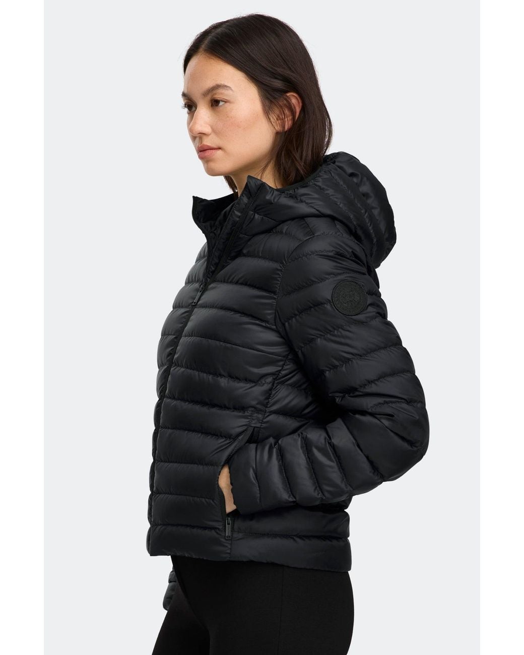 Canada Goose Black Aethera Hoodie Tonal Disc